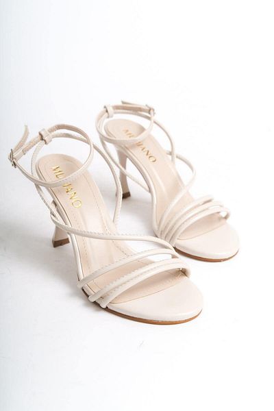Mubiano Mbhrn520-Bj Women's Open Back High Beige Heeled Sandals