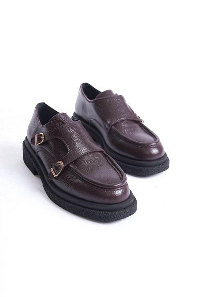 Mubiano Collection Mubiano Genuine Leather Collection Women's Buckle Detailed Floater Loafer Brown - Mcrgn7000 - Kh