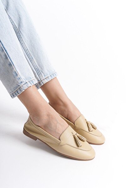 Mubiano Collection Balerini de damă Mubiano Genuine Leather Collection Bej -M...