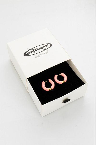 UKHWD SUPPLY Ka5017Pm Model Enamel Hoop Earrings