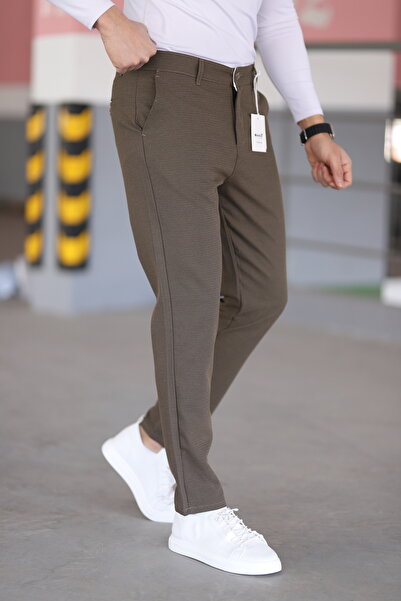 hello7 Ανδρικό λινό παντελόνι Anthracite Slim Fit Flexible Lycra