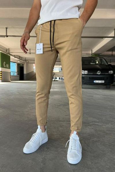 hello7 Pantaloni de jogger cu două picioare slim pentru bărbați