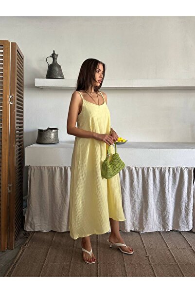 İLKCET MODA Casual Women's Dress with Inner Lining and Adjustable Straps