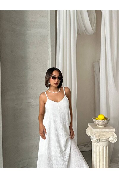 İLKCET MODA Casual Women's Dress with Inner Lining and Adjustable Straps