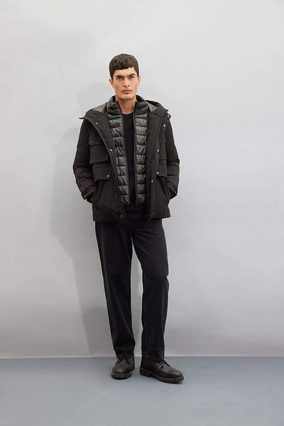DeFacto Haine hidrofuge Slim Fit, cu glugă, cu fermoar, cu închidere cu capse, cu buzunar C7443AX24WN