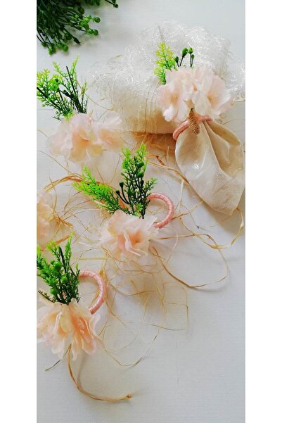 CWolf Salmon Spring Branch Flower 6-piece Veil Ring Ring