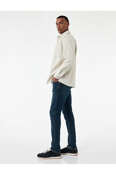Koton Pantaloni slim din bumbac cu talie normală - Brad Jean