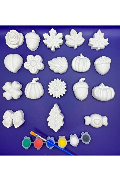 evim atölye 18Pcs (3D) XXL Mixed Figure & Flowers Stone Painting Figure Child Development Activity Stone Painting Kit