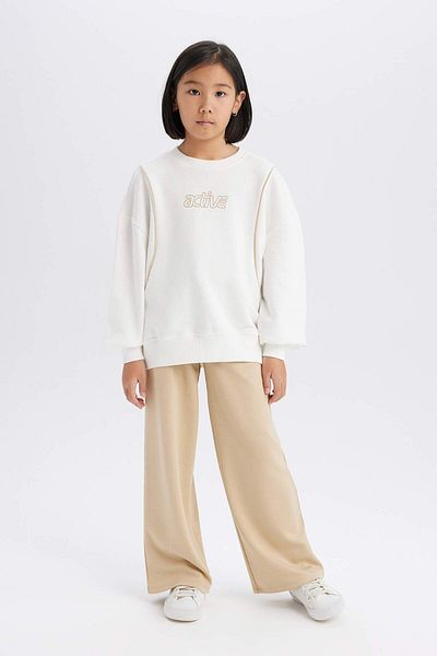 DeFacto Girls Oversize Wide Fit Crew Neck Printed Sweatshirt D9784A825Sp