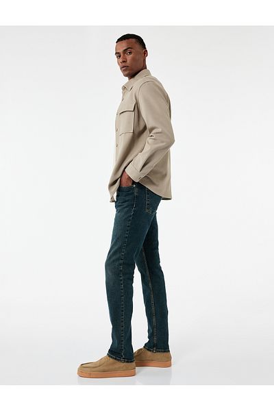 Koton Pantaloni slim din bumbac cu talie normală - Brad Jean