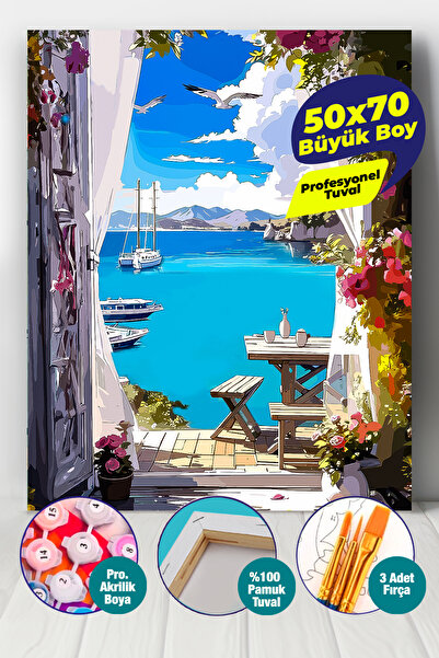 Picasso World Hobby Art Sayılarla Boyama Numaralı 50X70 CM Tuval Seti Fırça B...