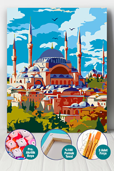 Picasso World Hobby Art Sayılarla Boyama Numaralı Tuval Seti Fırça Boya Dahil...