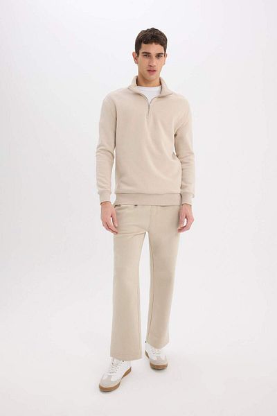 DeFacto Pantaloni de sport cu croiala normală, cu fleece în interior, buzunare simple de bază, talie cu șireturi, picioare drepte D7836AX25SP