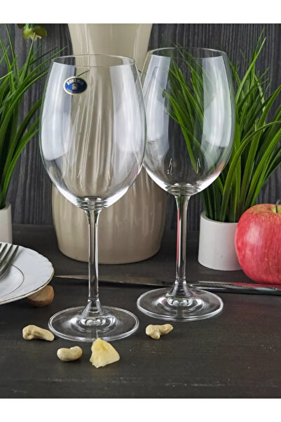 BOHEMİA CRYSTAL Banquet Bordeaux 580 Ml.6 Adet Ayaklı Kristal Cam Şarap Kadehi.vıp Özel Üretim.madame Luda.