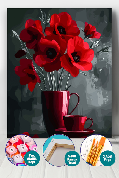 Picasso World Hobby Art Sayılarla Boyama Numaralı Tuval Seti Fırça Boya Dahil...