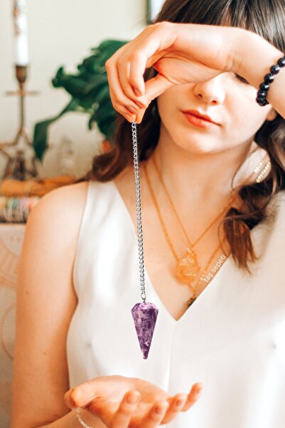 TAŞ SEPETİ Charoite Natural Stone Charoite Pendulum Pendulum