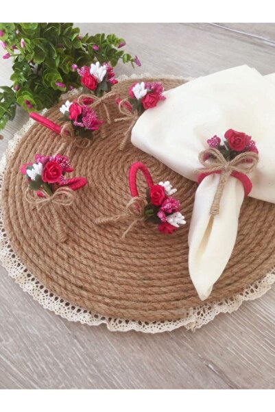 CWolf Fuchsia Flower Bunch 6-Piece Napkin Ring