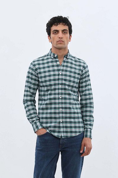 SHIRTSPRO shirtpro oxford regular fit long sleeve button down collar shirt in breyl green color