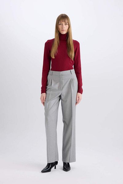 DeFacto High Waist Wide Leg Flannel Winter Pants - Collet E6127Ax24Wn