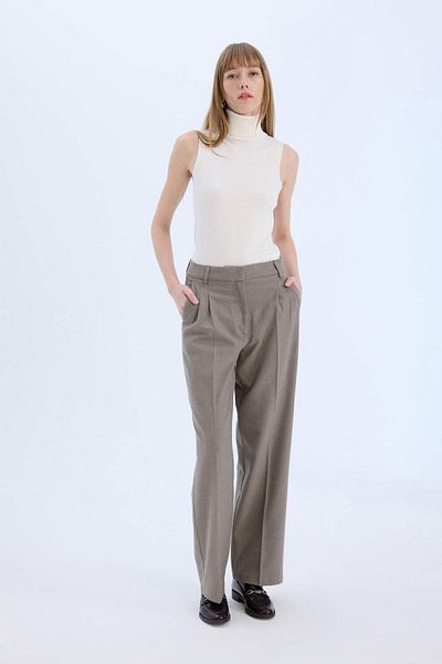 DeFacto Wide Leg Winter Pants High Waist Wide Straight Leg Flannel with Collet E6115Ax24Wn