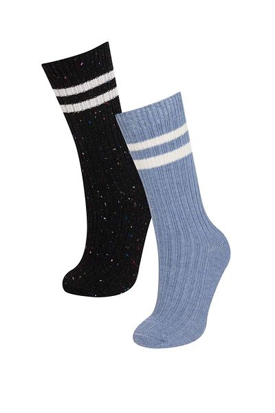 DeFacto Men's 2-Piece Cotton Winter Boot Socks D1585Axns