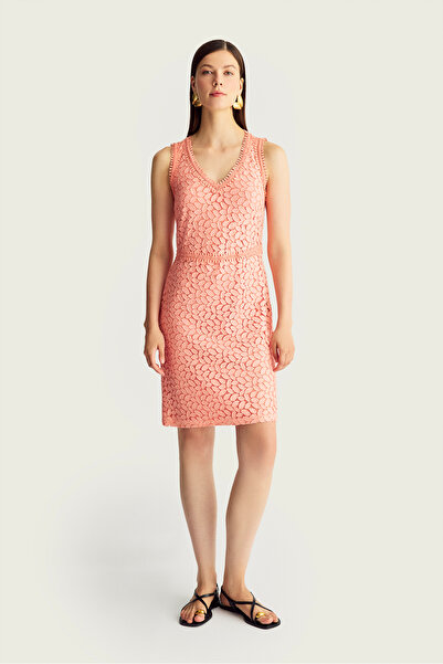 Naramaxx V Yaka Kolsuz Dantel Elbise