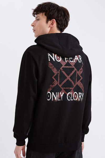 DeFacto Vikings Valhalla Regular Fit Hooded Sweatshirt - Back Print E3211Ax24Wn