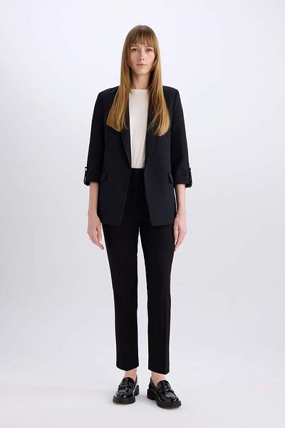 DeFacto Jachetă cu croiala normală, cu rever, blazer simplu de bază C3215AX24AU
