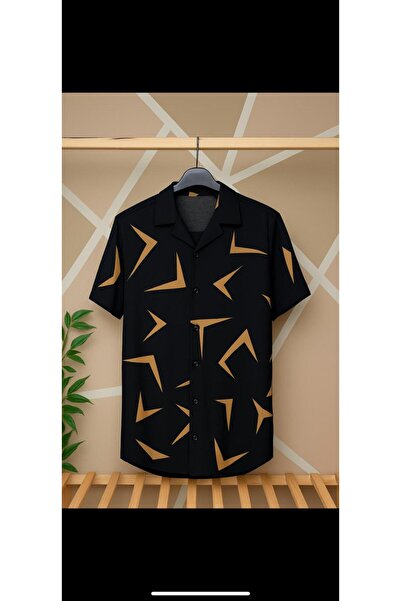 zuh giyim Ανδρικό πουκάμισο Camel Color Viscose Camel ριγέ φαρδύ