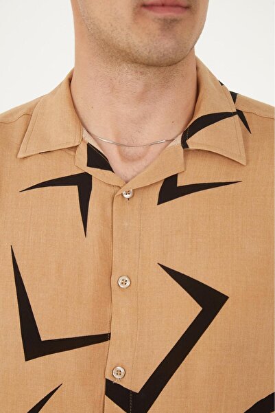 MCZ Beige Color C Pattern Men's Shirt
