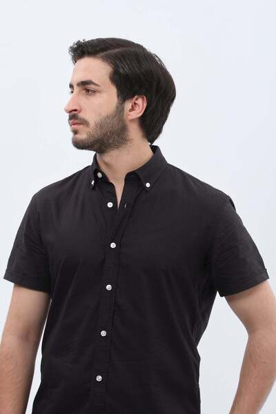 SHIRTSPRO shirtpro oxford regular fit short sleeve button down collar shirt night shade color