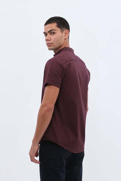 SHIRTSPRO shirtpro oxford regular fit short sleeve mao collar shirt purple color