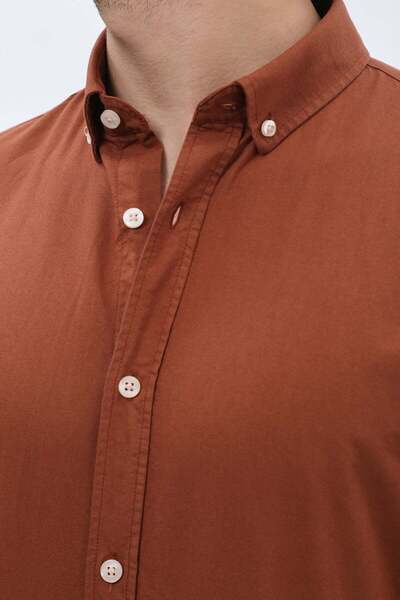 SHIRTSPRO shirtpro oxford regular fit long sleeve button down collar shirt picante color