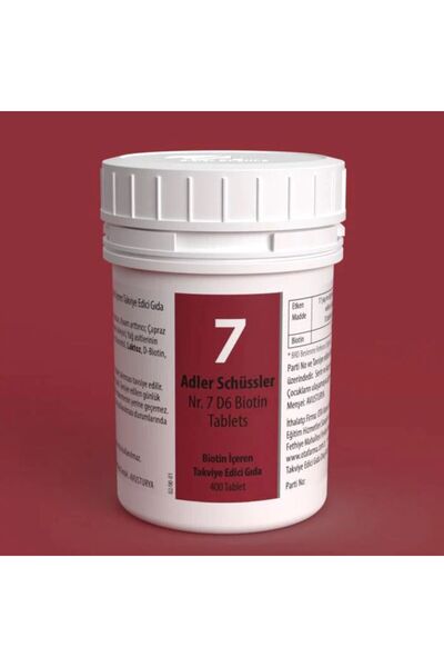 Adler Pharma Adler Schüssler No.7 - D6 Biotin Tablet.