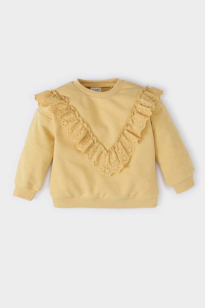 DeFacto Baby Girl Crew Neck Inside Soft Feather Sweatshirt D6678A524Wn