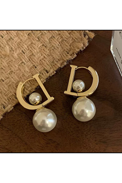 DİLANCA TAKI İncili sallantılı tasarım Gold küpe || Hediyelik Kadın aksesuar