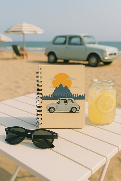 Apeirona | Limitless Art Daily Planner Undated Agenda| 90 Sheets| Hard Cardboard Cover| Steel Spiral| Campers Series