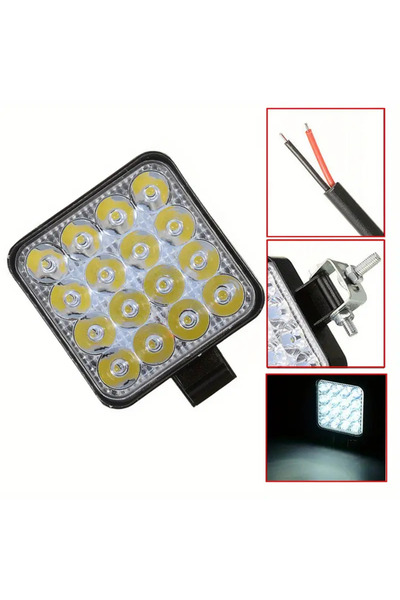 Yağmur 12 Adet 16 Ledli Off Road Sis Farı Çalışma Lambası 12 Volt / 24 v