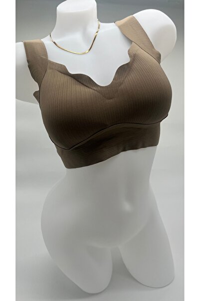 MİDİLİNA Seamless Scallop Detailed Soft Padding Unpadded Bra - Everyday Comfort