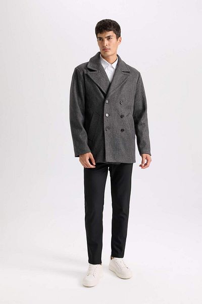 DeFacto Parka cu nasturi cu guler smoking slim fit D1521AX24WN