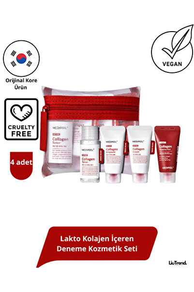 Medipeel Red Lacto Peptide Collagen Skin Care Trial Kit (4 adet) Kollajen ile...