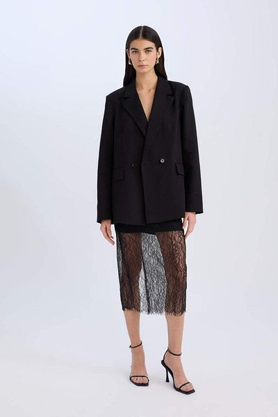 DeFacto Slim Fit Slim Fit подплатена миди дантелена пола E0465Ax24Au