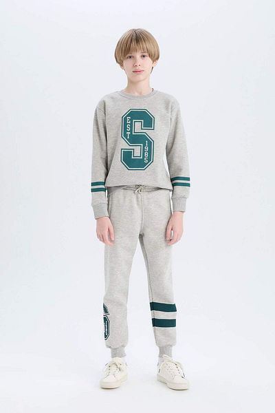 DeFacto Pantaloni de trening cu talie elastică cu imprimeu pentru băieți D4479A824WN