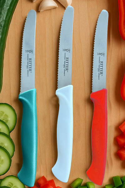 Genel Markalar Solingen 3 lü Micro Et Sebze Sebze Doğrama Bıçağı 3 Adet Karışık Renk