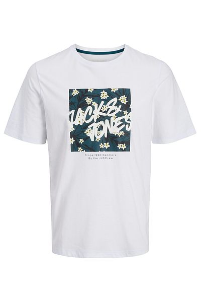 Jack & Jones Мъжка тениска Jjhawaii Shape 12269324 Бяла