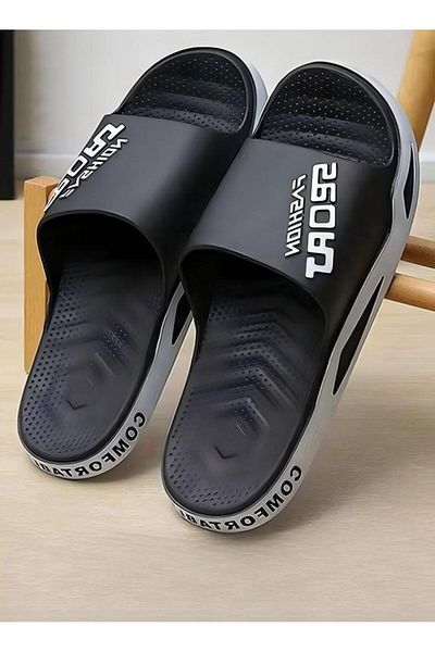 Generic Men's Slipper Thick Sole Non-slip Bath Slippers Open Toe Shower Slippers