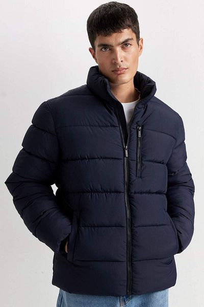 DeFacto Jachetă pufă rezistentă la apă, rezistentă la vânt, slim fit, guler stand cu buzunare cu fermoar 3156566