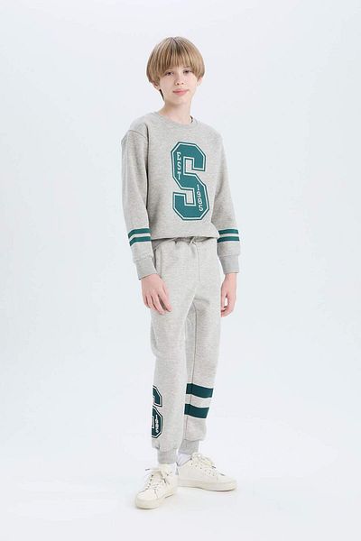DeFacto Pantaloni de trening cu talie elastică cu imprimeu pentru băieți D4479A824WN
