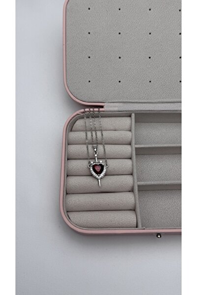 lilith accesuary Kırmızı Pamuk Prenses Ve Avcı Kolyesi, Çift Kolyesi, Kalp Ve Kılıç Kolye, Çelik Kolye, Hediye Kutulu