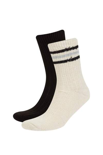 DeFacto Men's 2-Piece Cotton Winter Boot Socks D1581Axns